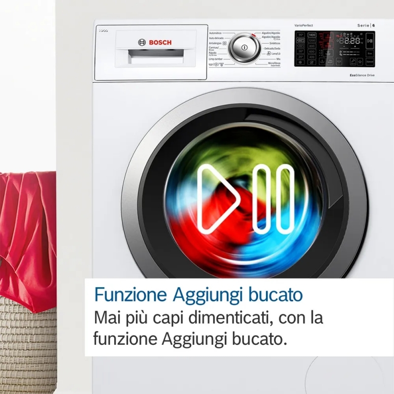 Bosch Serie 6 WGH24400IT washing machine Front-load 9 kg 1400 RPM White