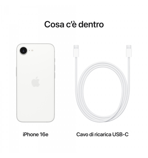 Apple iPhone 16e 15,5 cm (6.1") Dual-SIM iOS 18 5G USB Typ-C 256 GB Weiß