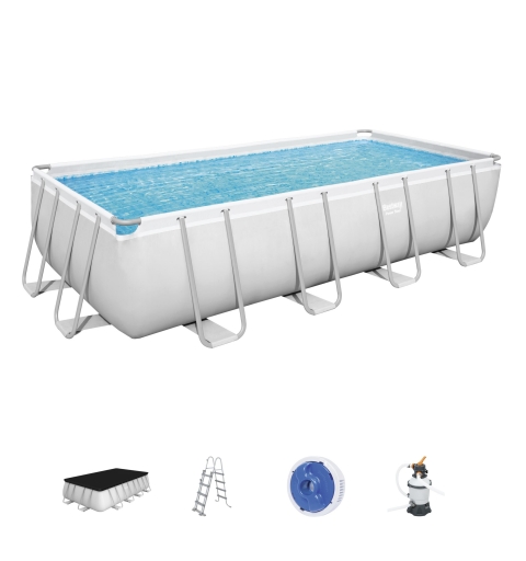 Bestway Power Steel 16' x 8' x 48" 4.88m x 2.44m x 1.22m Rectangular Pool Set