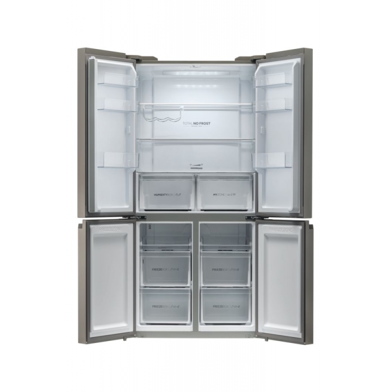 Haier Cube 90 Serie 5 HCR5919ENMM side-by-side refrigerator Freestanding 643 L E Platinum, Stainless steel