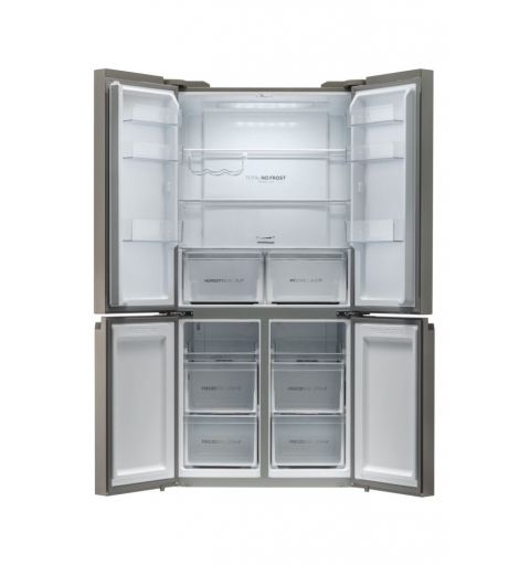 Haier Cube 90 Serie 5 HCR5919ENMM frigorifero 4 porte Libera installazione 643 L E Platino, Acciaio inox