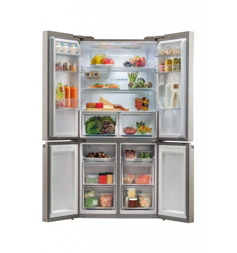 Haier Cube 90 Serie 5 HCR5919ENMM frigorifero 4 porte Libera installazione 643 L E Platino, Acciaio inox