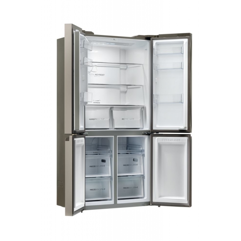 Haier Cube 90 Serie 5 HCR5919ENMM frigorifero 4 porte Libera installazione 643 L E Platino, Acciaio inox