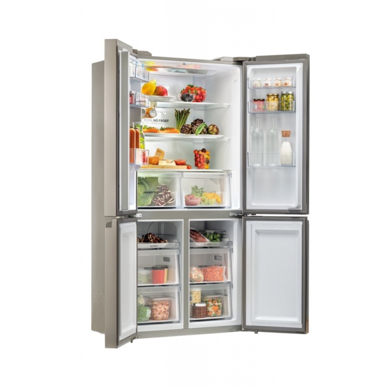 Haier Cube 90 Serie 5 HCR5919ENMM side-by-side refrigerator Freestanding 643 L E Platinum, Stainless steel