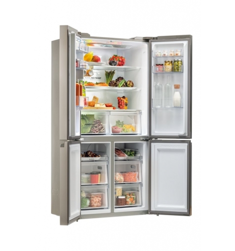 Haier Cube 90 Serie 5 HCR5919ENMM frigorifero 4 porte Libera installazione 643 L E Platino, Acciaio inox