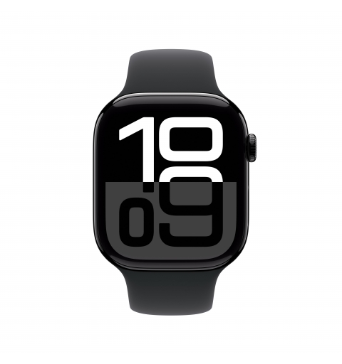 Apple Watch Series 10 Serie 10 GPS 46mm Cassa in Alluminio color Jet Black con Nero Sport Band - S M