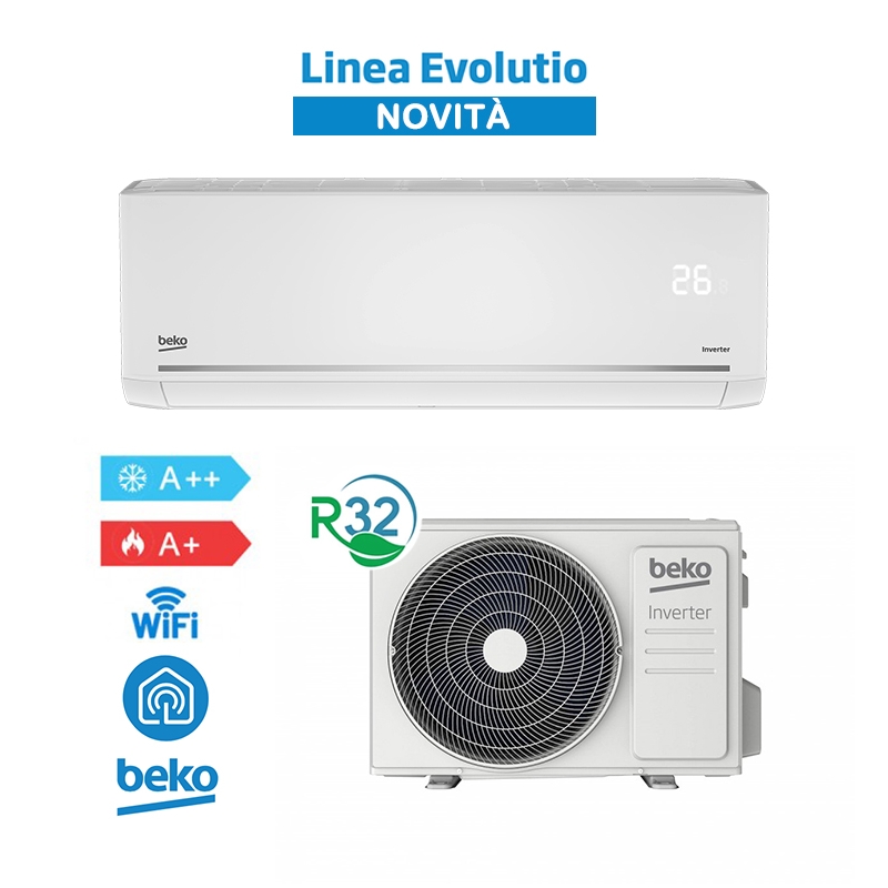 Beko BEHPG125 + BEHPG126 Air Conditioner 12000Btu A++/A+ 3.5Kw WIFI Evolutio 2024, R32 Inverter, White - NEW