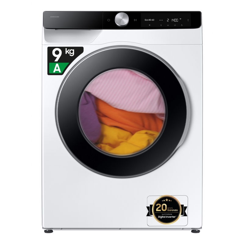 Samsung WW90DG6G94LKU3 lavatrice Caricamento frontale 9 kg 1400 Giri min Bianco