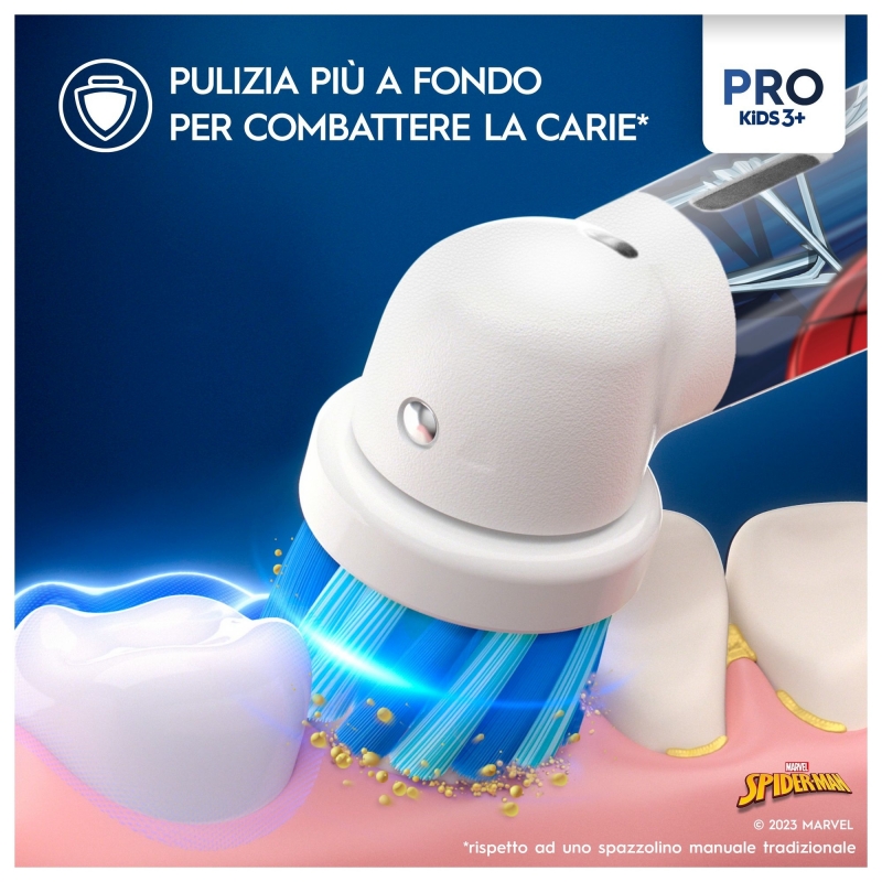 Oral-B Vitality Pro Kids Spiderman Kind Rotierende-vibrierende Zahnbürste Blau, Rot