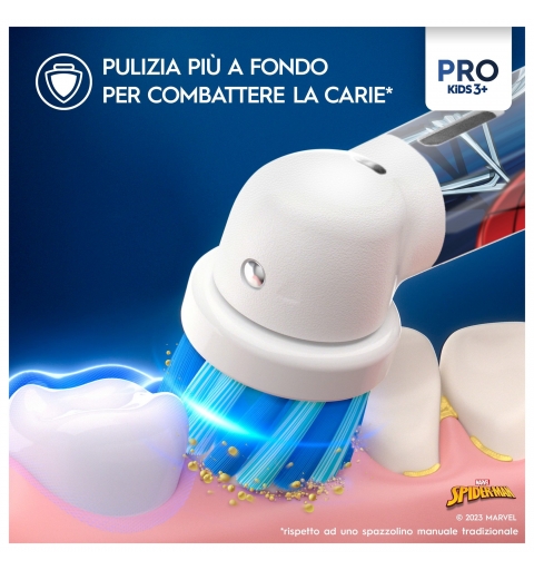 Oral-B Vitality Pro Kids Spiderman Kind Rotierende-vibrierende Zahnbürste Blau, Rot