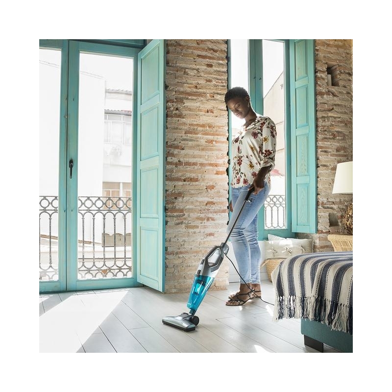 Cecotec Conga Popstar 1000 DuoStick Easy Aspirateur-balai 2 en 1 Secteur Sec Sans sac 0,8 L 800 W Noir, Argent, Turquoise