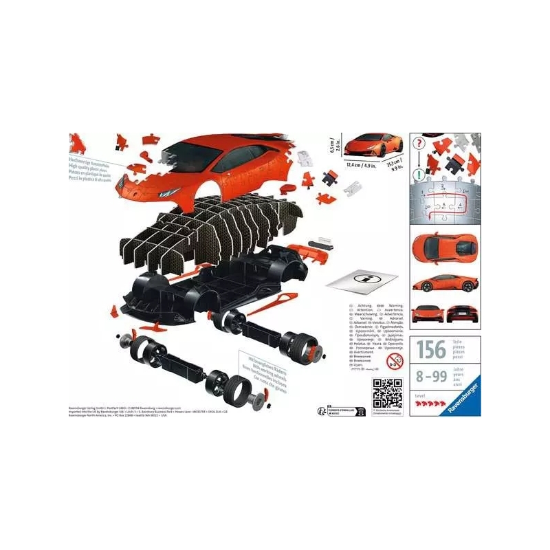 Ravensburger 3D Puzzle Lamborghini Huracán EVO - Arancio