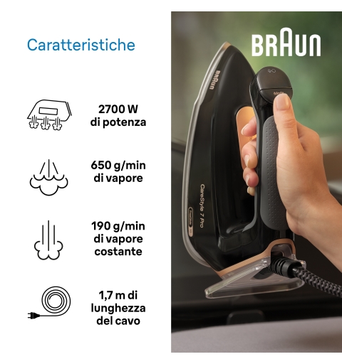 Braun CareStyle 7 Pro IS 7286 2700 W 2 L EloxalPlus soleplate Black