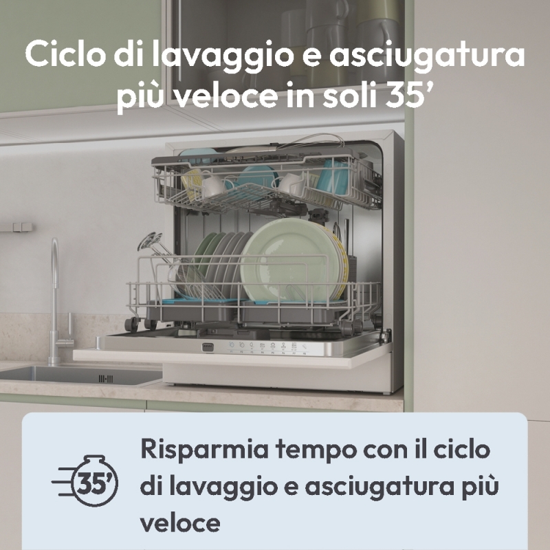Candy RapidÓ CP 6E51LW Freestanding 6 place settings E