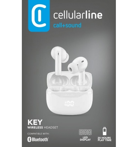 Cellularline 8018080490620 Auriculares Inalámbrico Dentro de oído Llamadas Música Bluetooth Blanco
