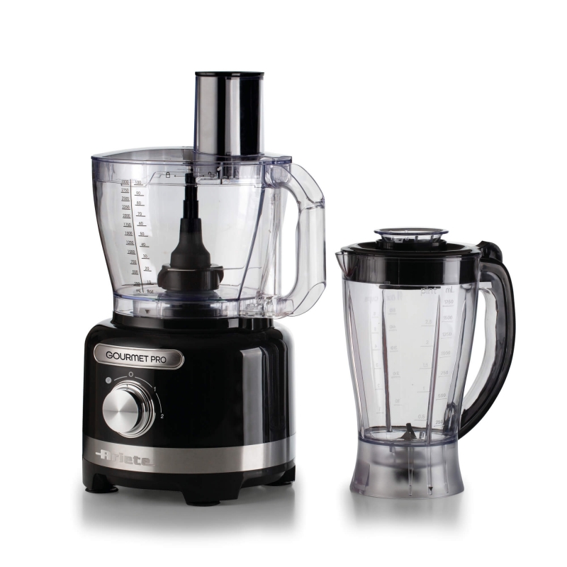 Ariete 1782 Gourmet Pro Moderna, Robot da cucina, Tritatutto 3L, Frullatore 2L, 2 velocità + Pulse, Set di lame + Disco in