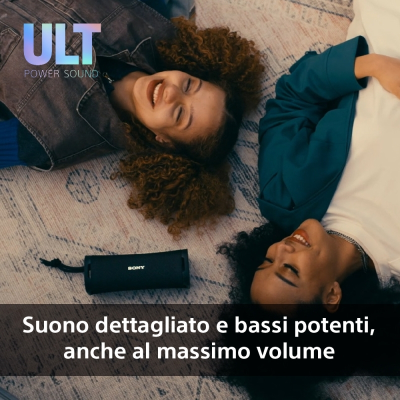 Sony ULT FIELD 1 - Speaker portatile wireless Bluetooth con ULT POWER SOUND, bassi potenti, IP67, impermeabile, antipolvere,
