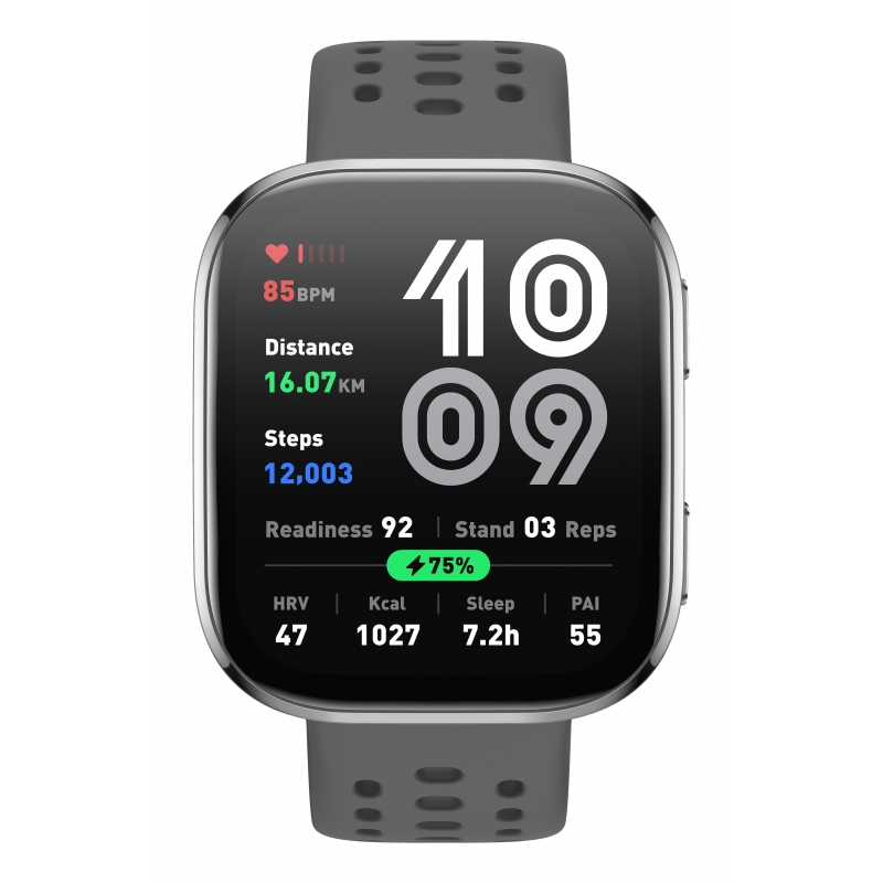 Amazfit Bip 6 Charcoal 5 cm (1.97") AMOLED Digital 390 x 450 Pixel Touchscreen Silber GPS