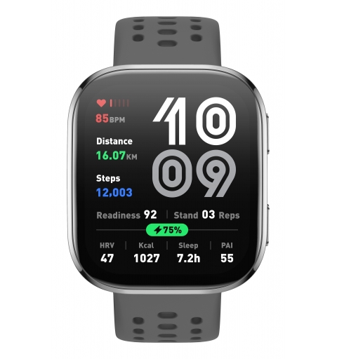 Amazfit Bip 6 Charcoal 5 cm (1.97") AMOLED Digitale 390 x 450 Pixel Touch screen Argento GPS (satellitare)