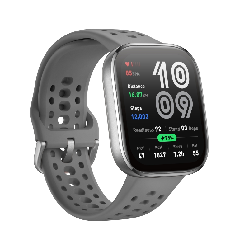 Amazfit Bip 6 Charcoal 5 cm (1.97") AMOLED Numérique 390 x 450 pixels Écran tactile Argent GPS (satellite)