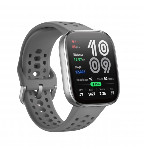 Amazfit Bip 6 Charcoal 5 cm (1.97") AMOLED Numérique 390 x 450 pixels Écran tactile Argent GPS (satellite)