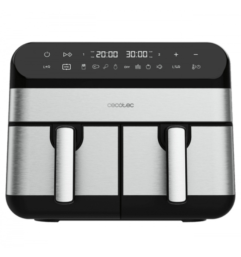 Cecotec Advance 9000 Doppia 9 L Indipendente 2800 W Friggitrice ad aria calda Nero, Acciaio inox