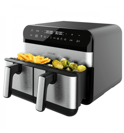 Cecotec Advance 9000 Doppia 9 L Indipendente 2800 W Friggitrice ad aria calda Nero, Acciaio inox