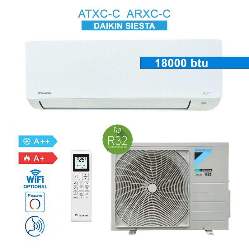 Daikin ATXC50C ARXC50C Klimaanlage 18000Btu 5KW Siesta 2021 A++/A+ Wifi Ready Inverter R32