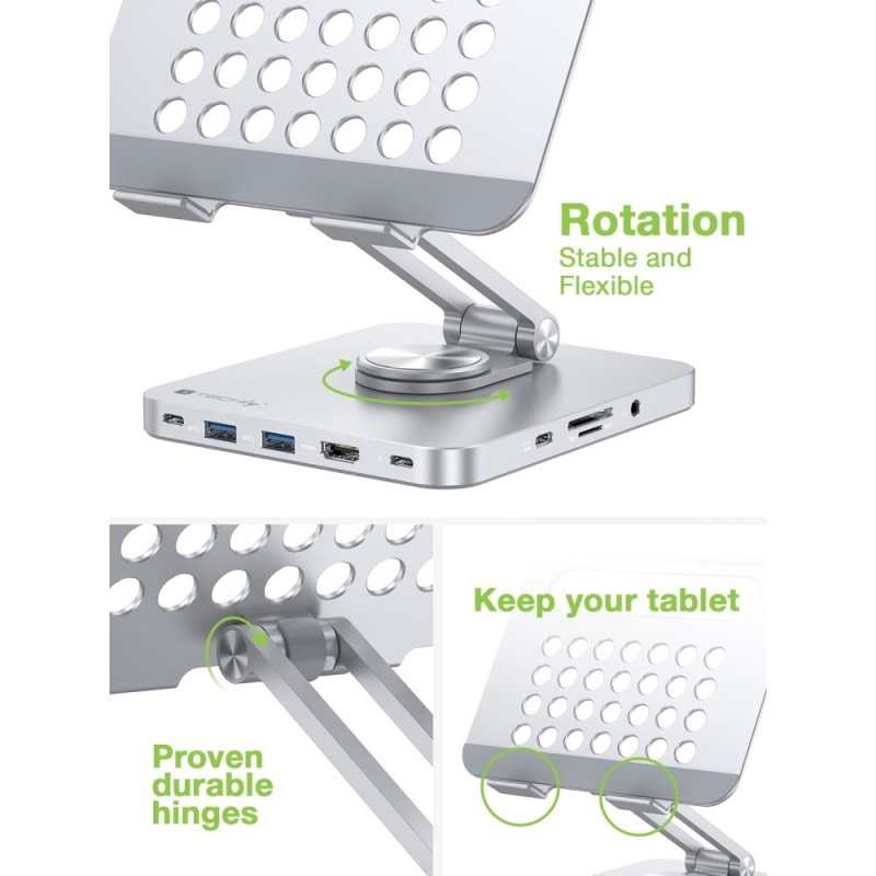 Techly ICA-TBL DOCK81 laptop-ständer Tablet-Ständer Silber
