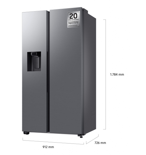 Samsung RS70F64KET frigo américain Pose libre 640 L E Acier inoxydable