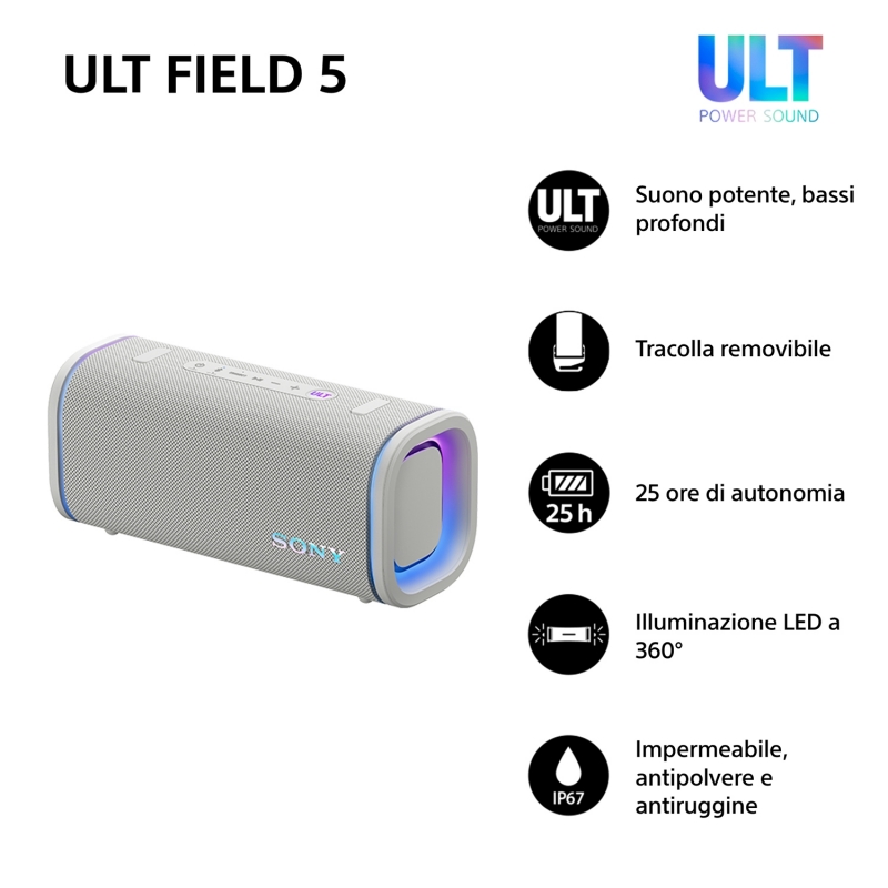 Sony Ult Field 5 Stereo portable speaker White