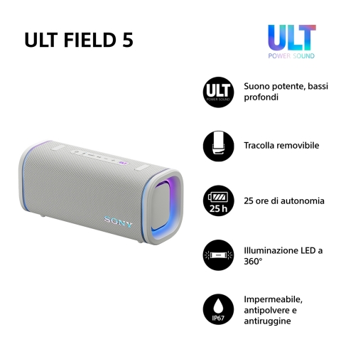 Sony Ult Field 5 Stereo portable speaker White