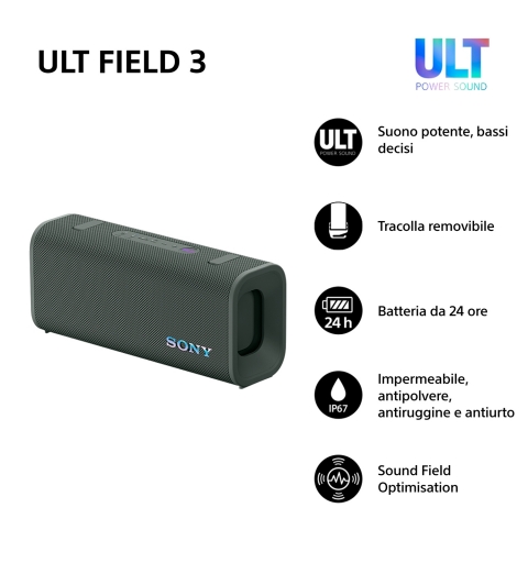 Sony SRSULT30H Altavoz portátil estéreo Gris
