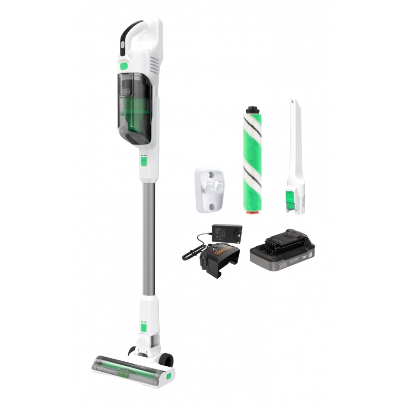 Black & Decker REVSV18D1HF-QW Stabstaubsauger Elektrischer Besen 2-in-1-Stabstaubsauger Akku Trocken Beutellos 0,5 l 36 W Grün,