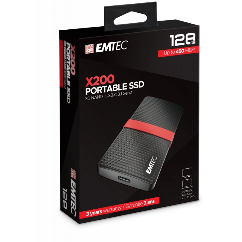 Emtec X200 128 GB USB tipo-C 3.2 Gen 1 (3.1 Gen 1) Nero, Rosso