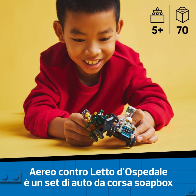 LEGO Pack veicoli da corsa aereo contro letto d’ospedale