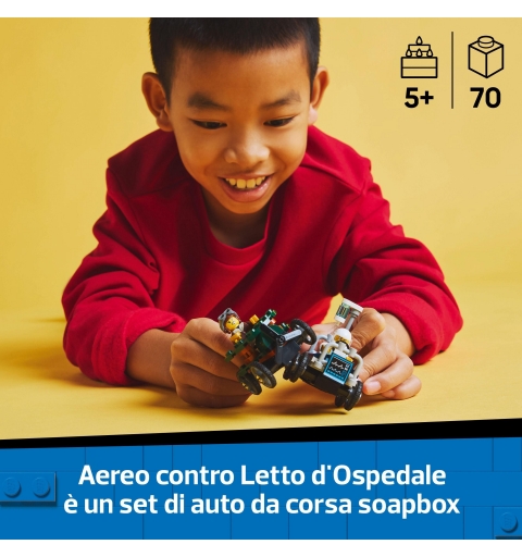 LEGO Pack de bolides de course avion contre lit d'hôpital