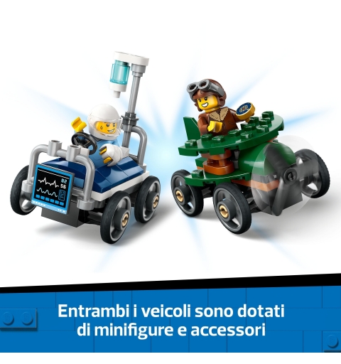 LEGO Pack veicoli da corsa aereo contro letto d’ospedale