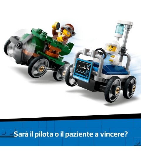 LEGO Pack de bolides de course avion contre lit d'hôpital