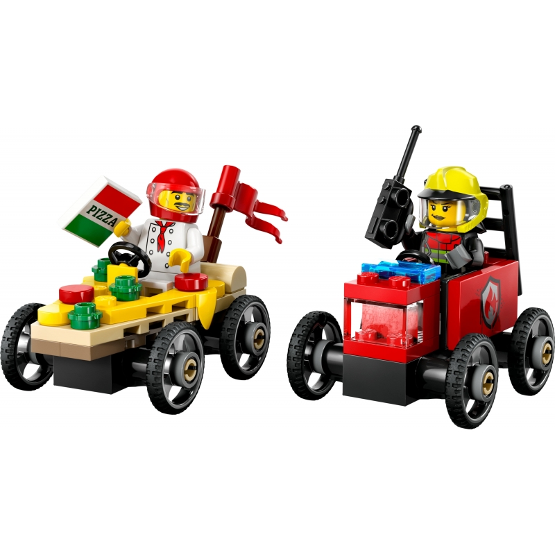 LEGO Pizza vs. Fire Truck Race Car Pack