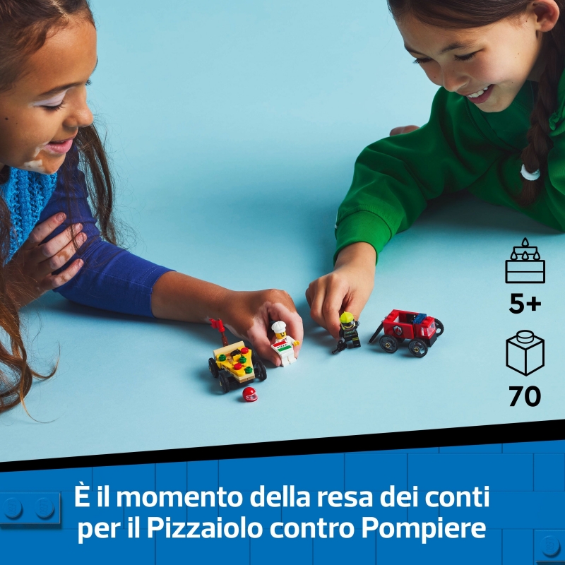 LEGO Pizza vs. Fire Truck Race Car Pack