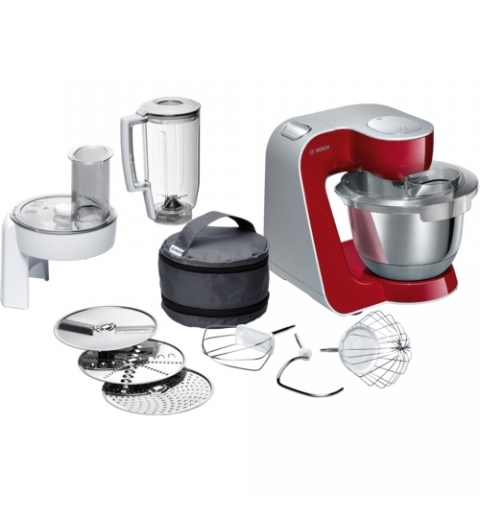 Bosch MUM58720 robot de cuisine 1000 W 3,9 L Gris, Rouge, Acier inoxydable