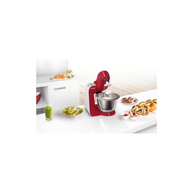 Bosch MUM58720 robot da cucina 1000 W 3,9 L Grigio, Rosso, Acciaio inox