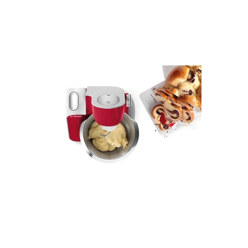 Bosch MUM58720 robot da cucina 1000 W 3,9 L Grigio, Rosso, Acciaio inox