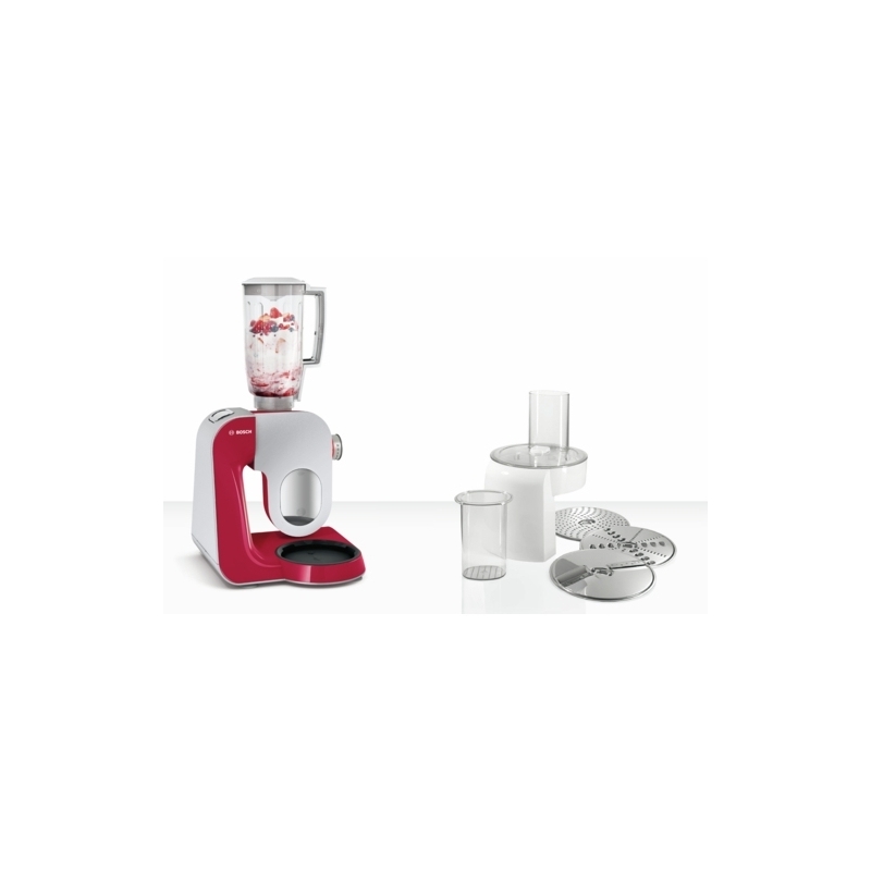 Bosch MUM58720 robot da cucina 1000 W 3,9 L Grigio, Rosso, Acciaio inox