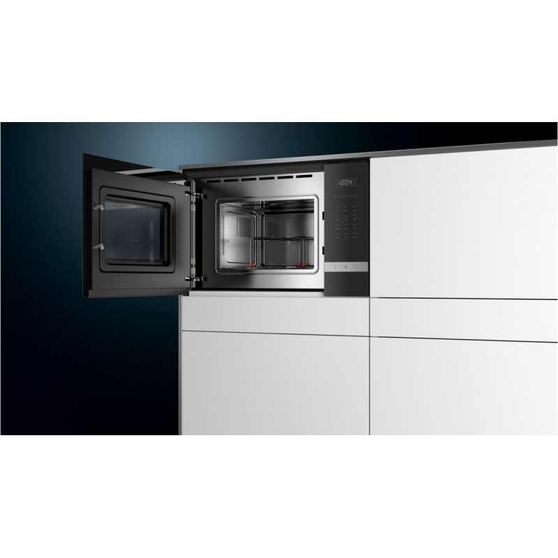 Siemens iQ500 BE525LMS0 microwave Black, Stainless steel Combination microwave Built-in 20 L 800 W