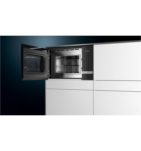 Siemens iQ500 BE525LMS0 microwave Black, Stainless steel Combination microwave Built-in 20 L 800 W