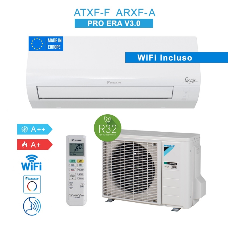 Daikin ATXF71F ARXF71A9 Condizionatore Climatizzatore 24000Btu 7.1KW WiFi Siesta Pro Era V3 Novità 2025 Classe A Inverter R32