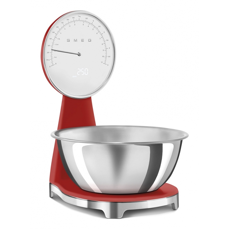 Smeg KSF01RDWW báscula de cocina Cromo, Rojo Encimera Báscula electrónica de cocina