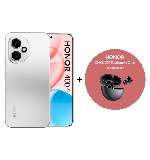 Honor 400 5G + EAR clip 16,6 cm (6.55") MagicOS 9.0 8 GB 512 GB 5300 mAh Argento